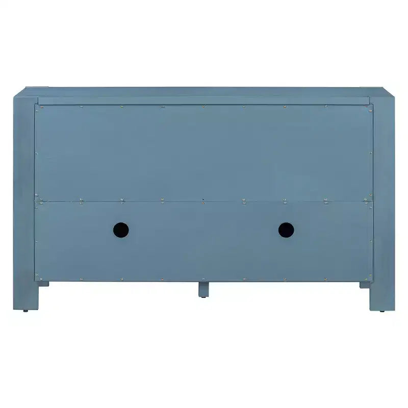 Bahut de ferme à 4 portes avec étagères réglables pour salle à manger et cuisine, bleu marine
