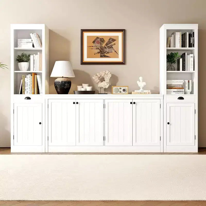 Bahut 4 portes de 160 cm, Buffet de rangement moderne pour le salon, la salle à manger et le bureau