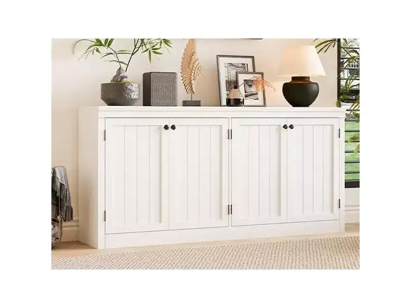Bahut 4 portes de 160 cm, Buffet de rangement moderne pour le salon, la salle à manger et le bureau