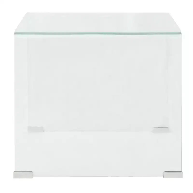 Table basse moderne transparente - Table en verre trempé de sécurité - Meuble compact adapté au salon ou à la chambre à coucher - 19,5x19,7x17,7
