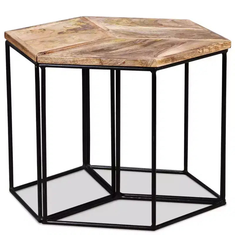 Table basse Bois de manguier Bois de manguier massif, Fer Modulaire moyen