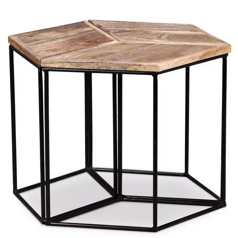 Table basse Bois de manguier Bois de manguier massif, Fer Modulaire moyen