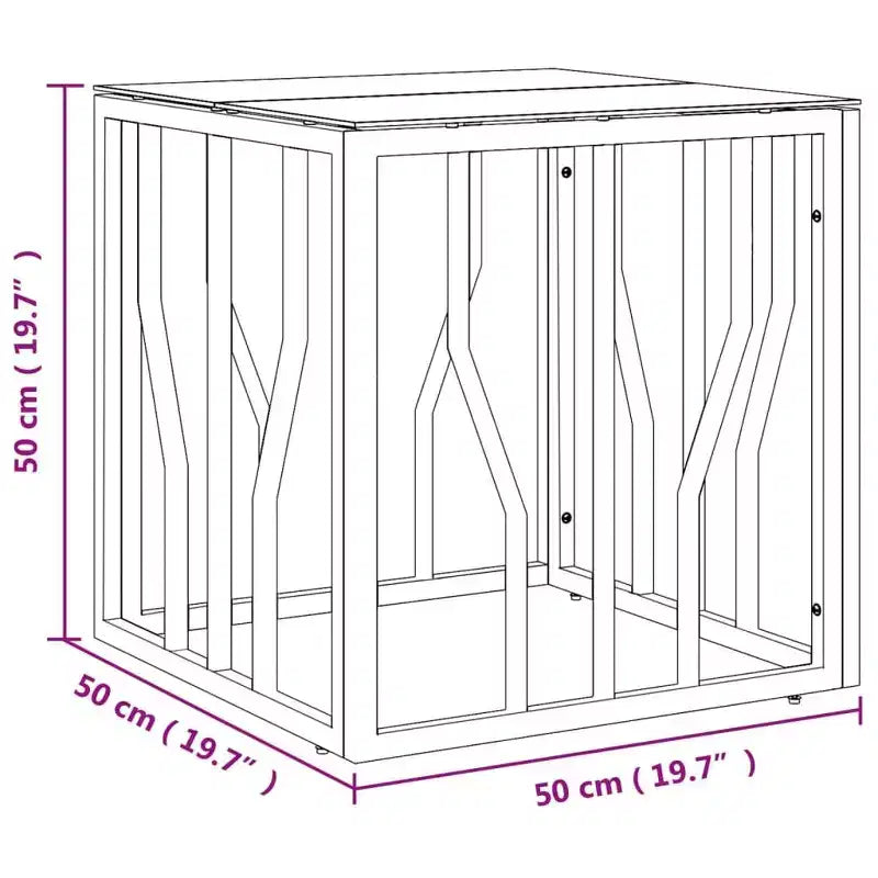 Table basse argentée, marbre acier inoxydable, verre trempé moyen - Verre argenté