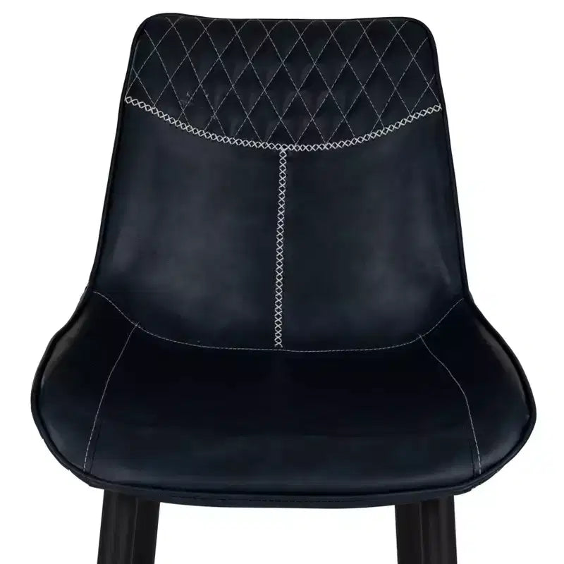 Tabouret de bar rembourré hauteur comptoir bleu