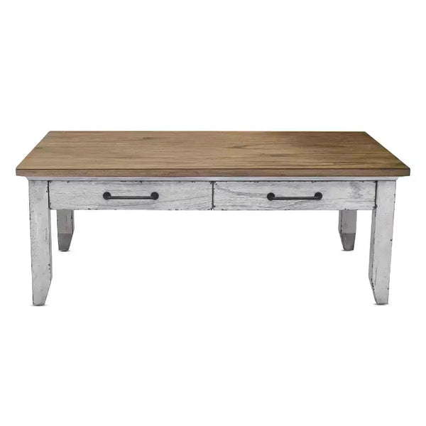 Bear Creek Cocktail Table Ivory/Light Brown - Steve Silver Co.