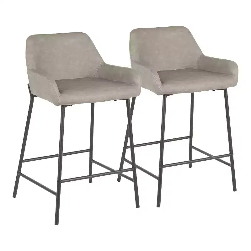 Lot de 2 tabourets de bar industriels hauteur comptoir