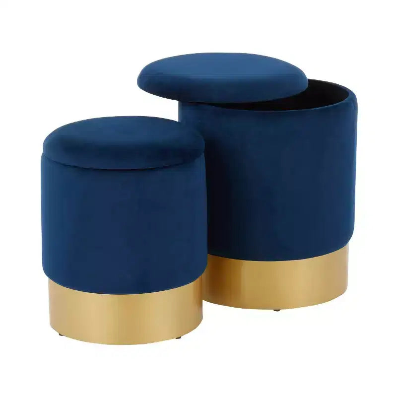 Lot de 2 poufs gigognes Marla style glamour contemporain