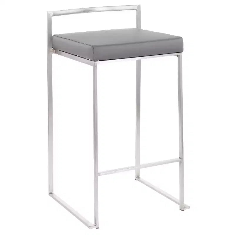 Lot de 2 tabourets de bar empilables contemporains Fuji