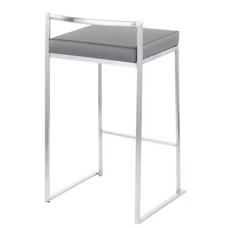 Lot de 2 tabourets de bar empilables contemporains Fuji