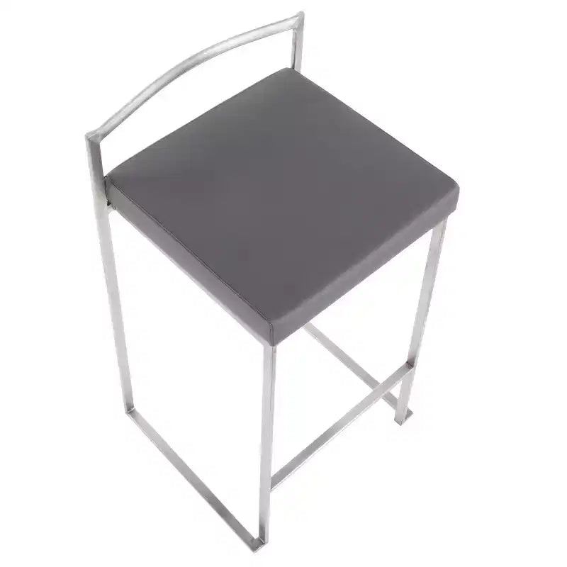 Lot de 2 tabourets de bar empilables contemporains Fuji