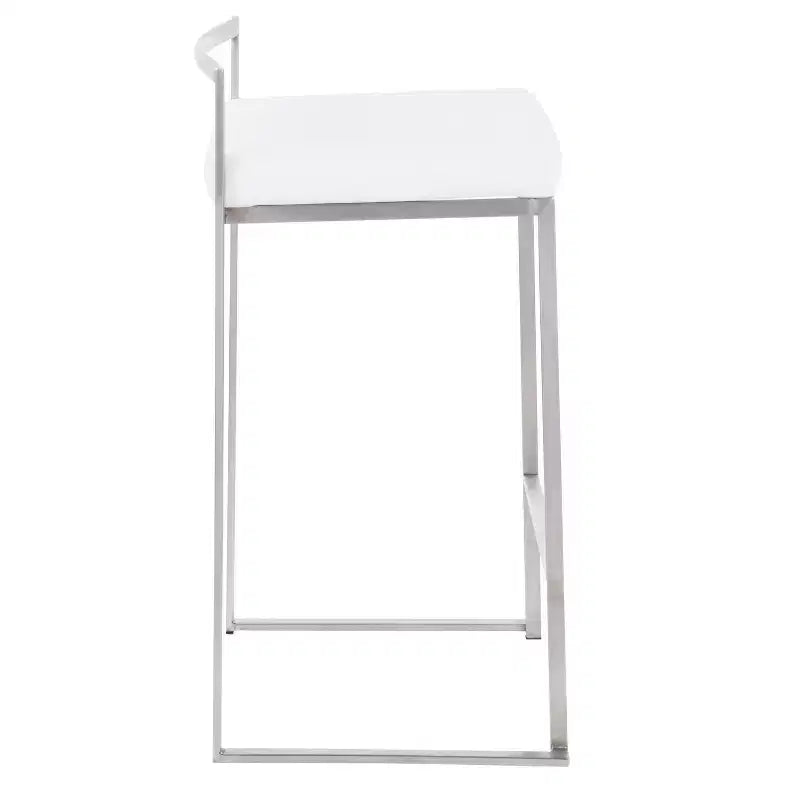 Lot de 2 tabourets de bar empilables contemporains Fuji