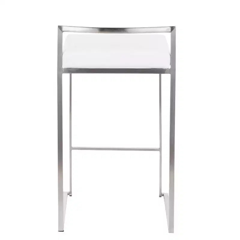 Lot de 2 tabourets de bar empilables contemporains Fuji
