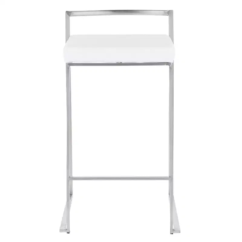 Lot de 2 tabourets de bar empilables contemporains Fuji