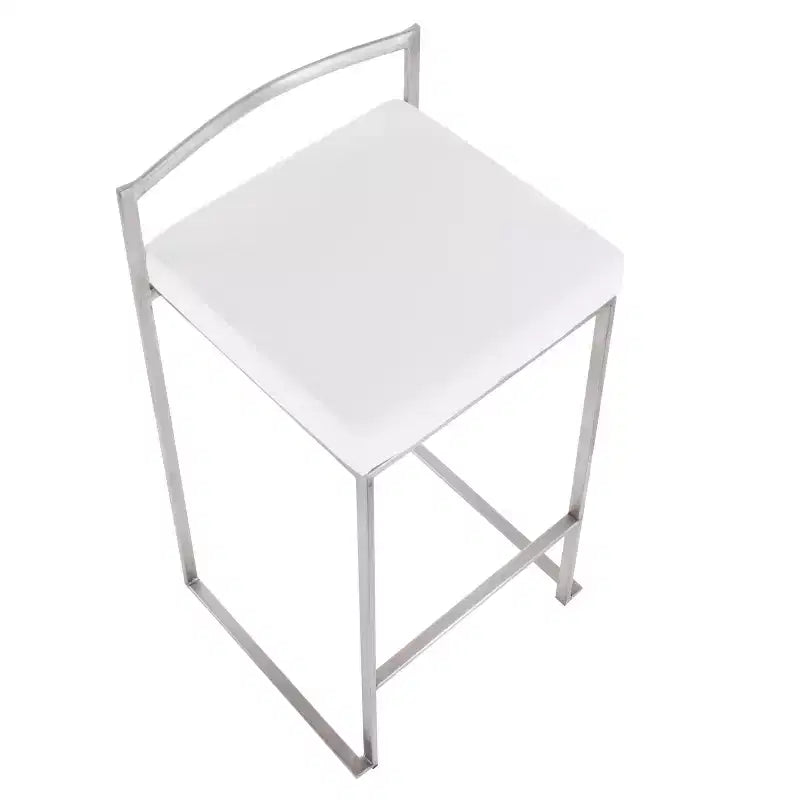 Lot de 2 tabourets de bar empilables contemporains Fuji
