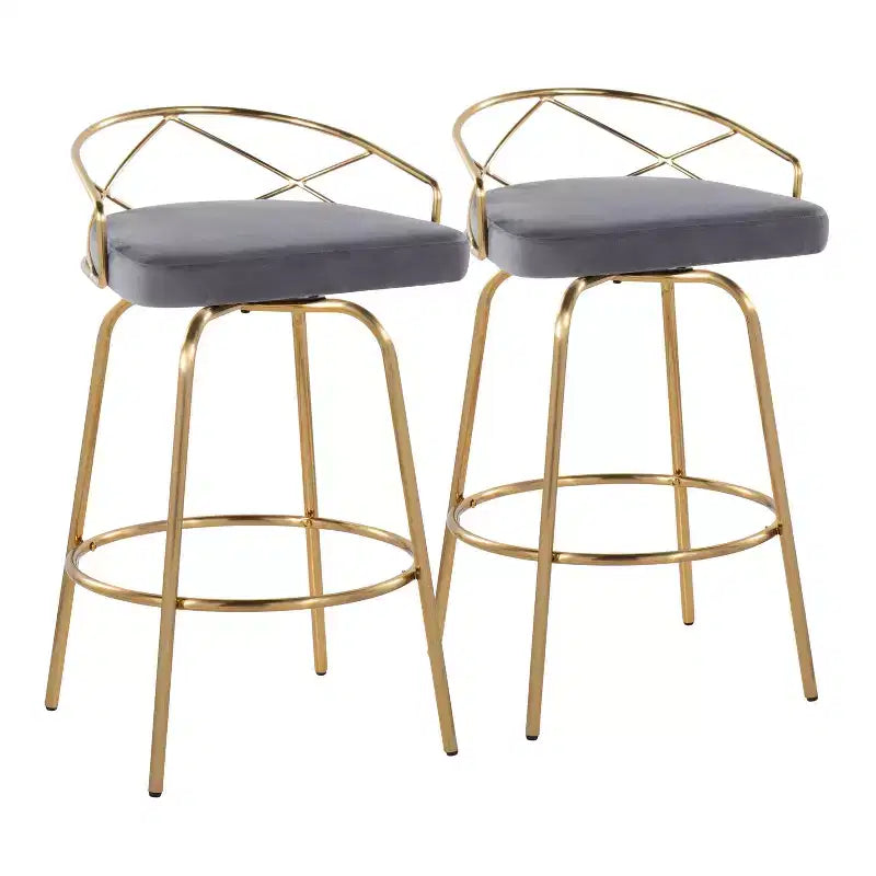 Lot de 2 tabourets de bar hauteur comptoir Charlotte